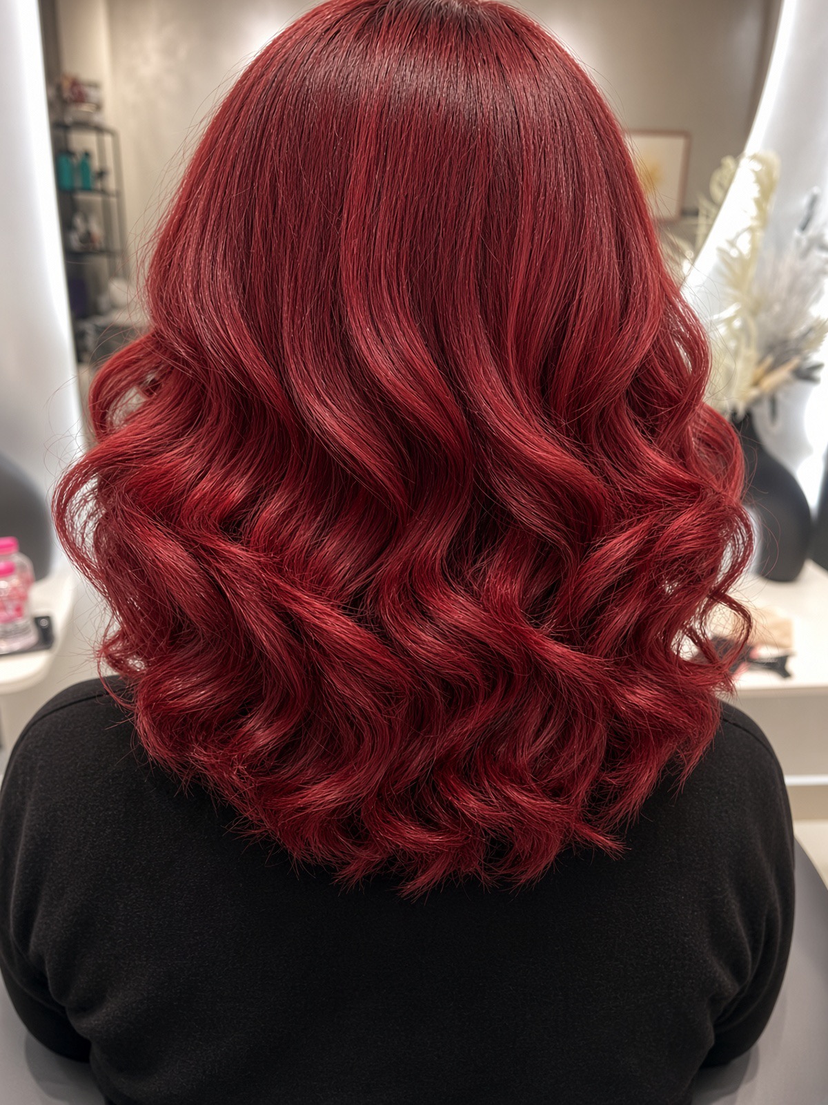 Red hair colour and styling at 22 Shades Beauty Lounge